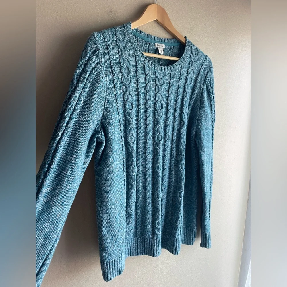 L.L.Bean Women Blue Thick Crew Neck Sweater Size 1X Long Sleeve - Picture 3 of 9